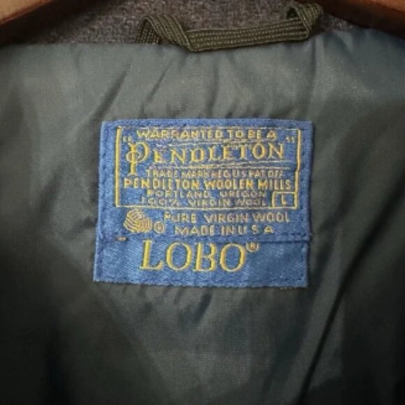 Vintage Pendleton Jacket /Coat Mens Large Blue Red Wool Tweed LOBO Bomber Flight - Picture 2 of 8